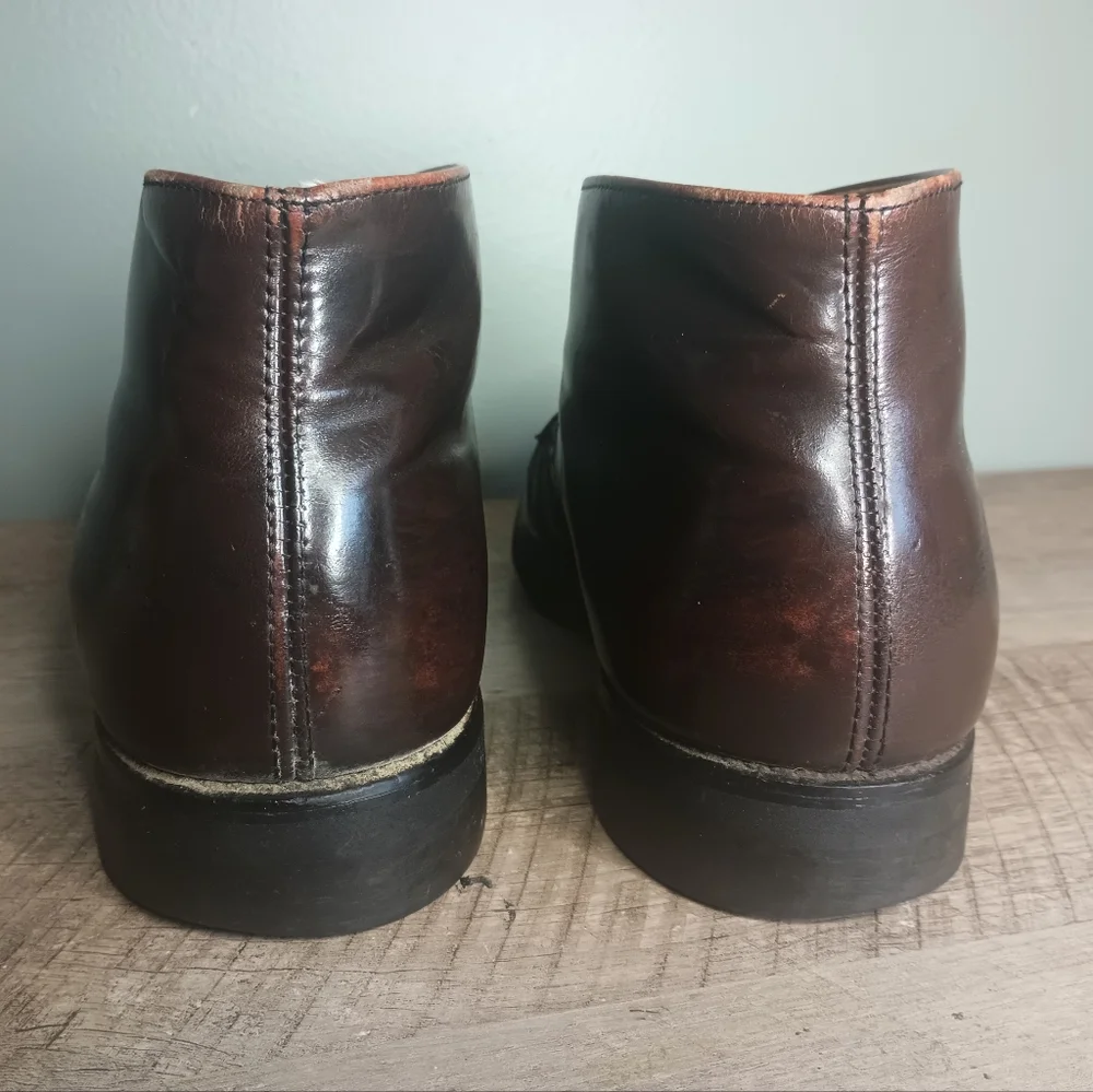 Vintage Chippewa Mens Oxford Boots 9D  Brown Oiled Leather Vibram Academia - Picture 2 of 15
